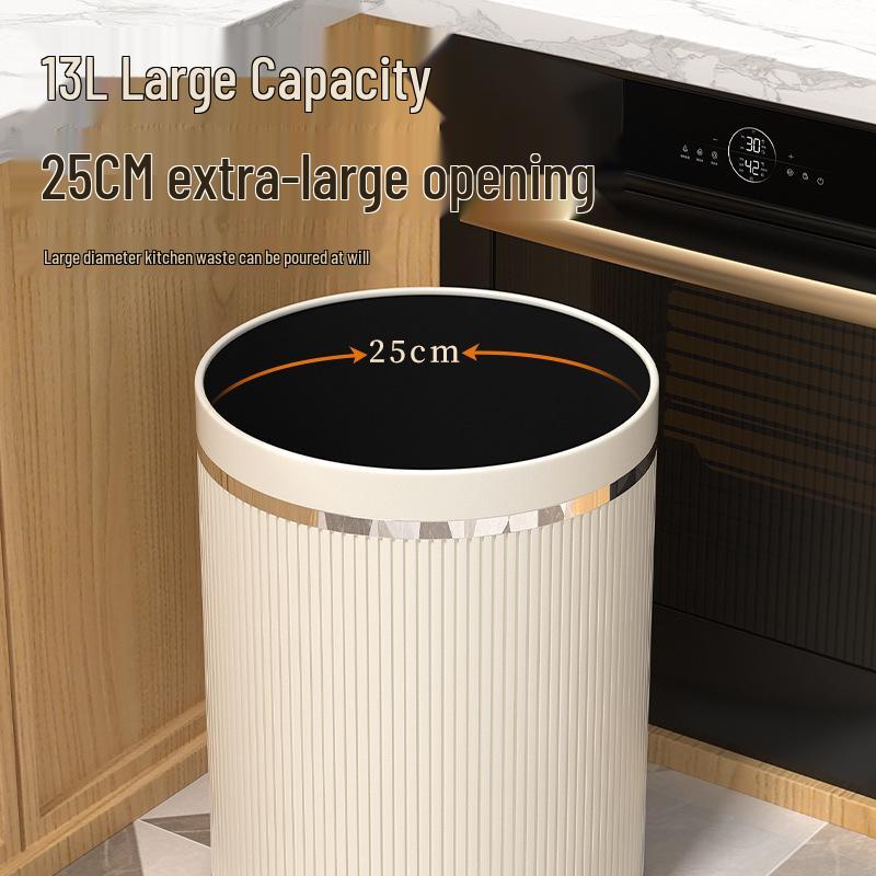 Modern Minimalist Large Capacity Lidless Trash Can for Home