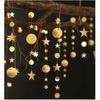 Sparkling star discs flower garlands banners decorations golden party ceilings hanging decorative ribbons birthday backgrounds baby showers New