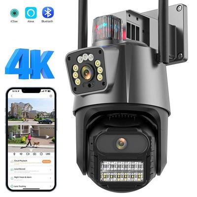 New 4K Dual Lens IP Camera 8MP HD Dual Screen WIFI PTZ Camera AI Auto Tracking Security CCTV Camera P2P Video Surveillance iCSee