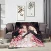 Dark Anime P-Puella Magi Madoka Magica Throw Lightweight 240G Flannel Blanket Soft Skin-Friendly For Summer Cooling