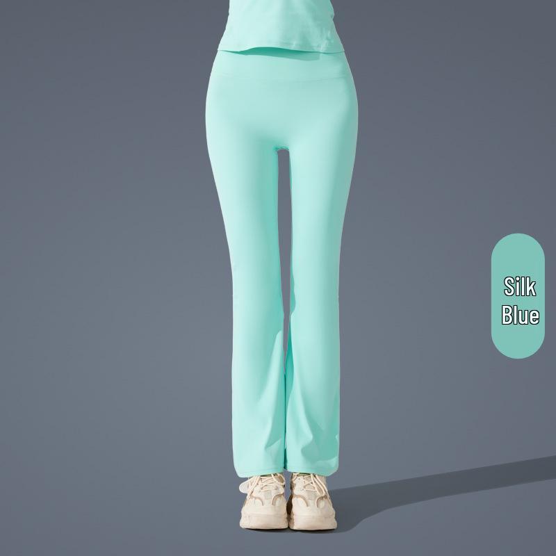 

European & American Antibacterial Micro Flare Yoga Pants: High Waist, Slimming, Casual Fitness Style Large