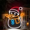Christmas Neon Snowman Sign Snowman Neon Christmas Sign Dimmable Christmas Led Sign for Party Decor Presents