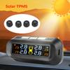 Digital LCD Display Auto Security Alarm Systems Tire Pressure Monitoring System 4 Sensors Car TPMS Tyre Temperature Monitor Solar/USB Powered
