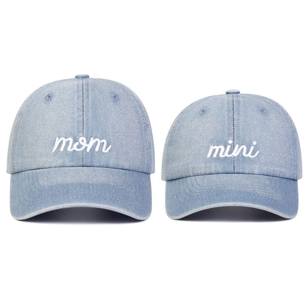 Fashion Washed Cotton MAMA MINI Embroidery Caps Vintage Breathable Parent-Unisex Baseball Hats Adjustable Sport Visors Cap