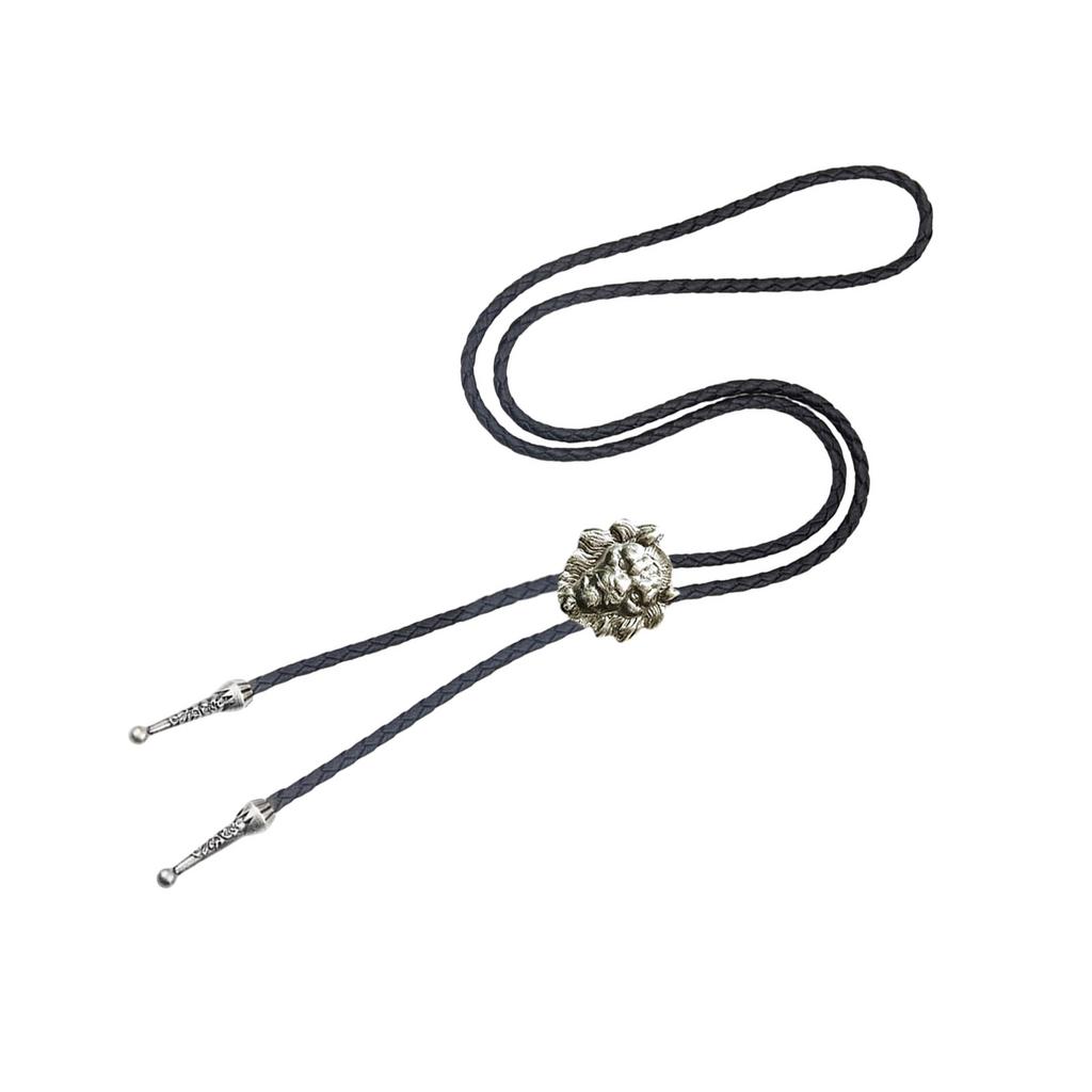 Metal Scorpion Animal Pendant Bolo Tie Western Cowboy Outfit Vintage Leather Cord Rodeos Necktie Necklace for Men Women