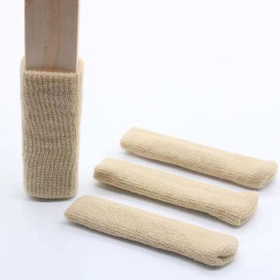 4 Pcs Knitted Chair Leg Covers Elastic Furniture Leg Protectors Non Slip Table Feet Covers Chair Leg Booties for Floor Protection Reduce Friction