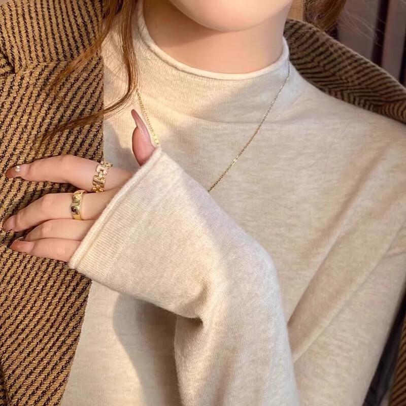 

YUZHAOLIN Women s Semi-High Collar Knit Base Layer Top One Size (40-65kg)