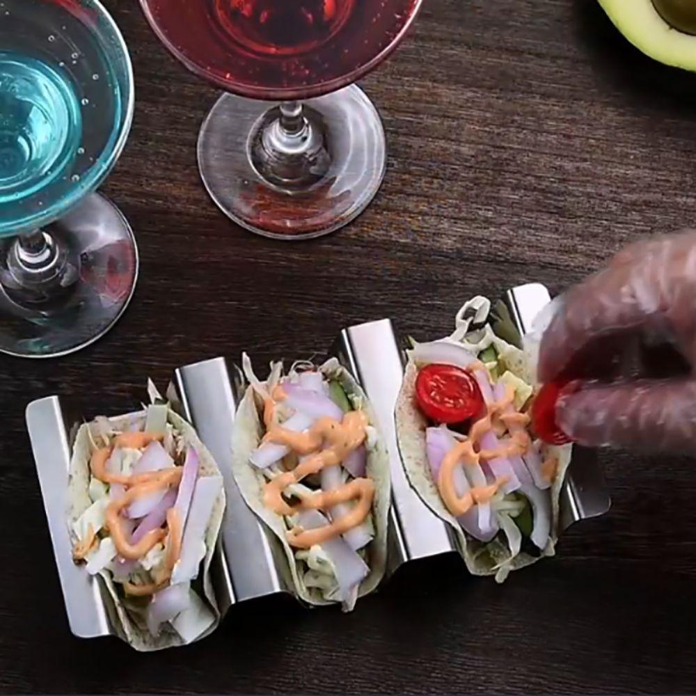 U Shape Taco Holder Stand Stainless Steel Tortilla Stand Taco Rack Tray  Restaurant