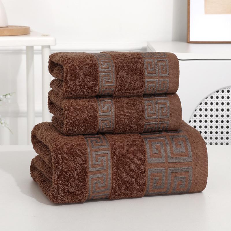 

Набор из 2 хлопковых полотенец для ванной комнаты, полотенце для лица 35x75 см и 1 большое банное полотенце 70x140 см, подарочные полотенца для мытья посуды One towel + one bath towel коричневый