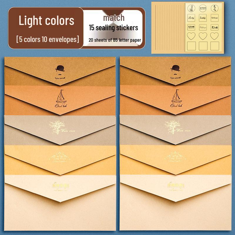 Nordic Style Literary Retro Envelope & Letter Paper Set - Love Letter & Greeting Card Collection
