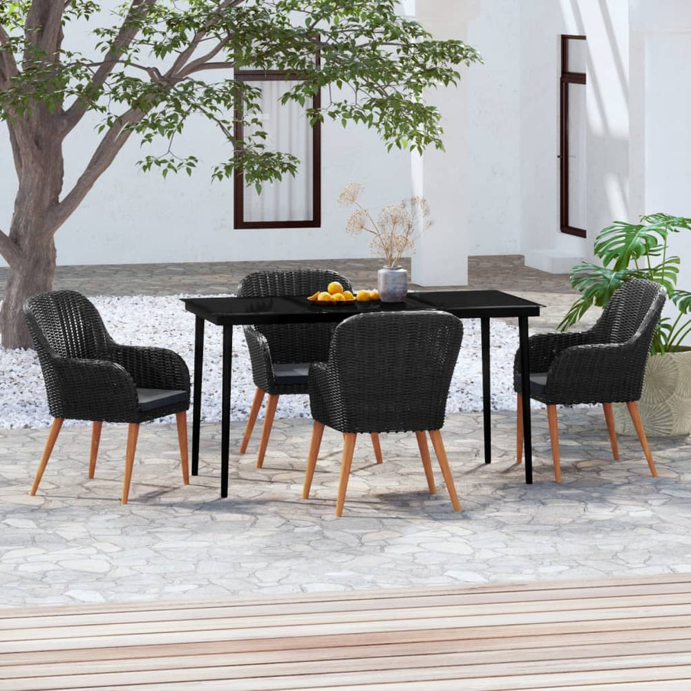Ensemble à manger de jardin avec coussins 5 pcs