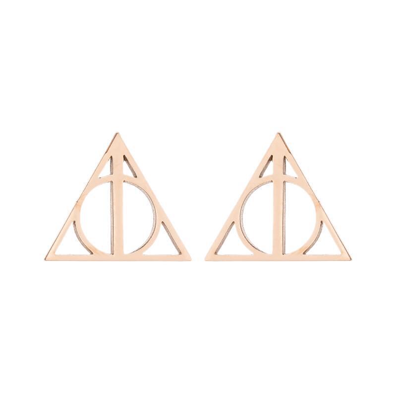 Korean Style Geometric Triangle Hollow Flower Ear Cuff Earrings for Women