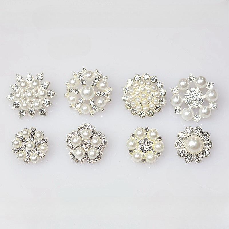 10Pcs Korean Ladylike Pearl Rhinestones Buttons Suit Knitted Sweater Cardigan Craft Button Women's Clothing Sewing Accessories