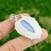 Daughters Day Deal Oval Blue Lace Agate Stone 925 Silver Elegant Wedding Pendant