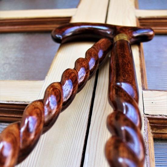Wooden Handcrafted Hand Painted Walking Stick Cane Foldable 91.44 Cm