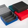 Card Storage Box Faux Leather Magnetic Closure 3-Row Trading Card Organizer Compartments Drawer With Card Dividers Dice Tray