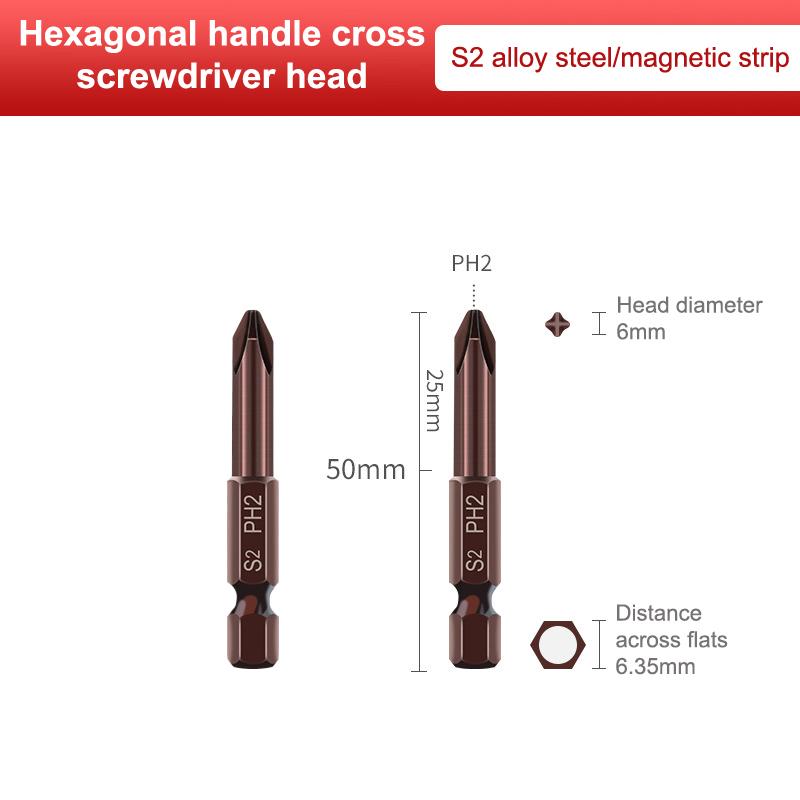 

2Pcs Magnetic Secure Grip Screwdriver Bit - S2 Steel 50/75/100/150mm Accessory for Electric Drills & Appliance Repair
