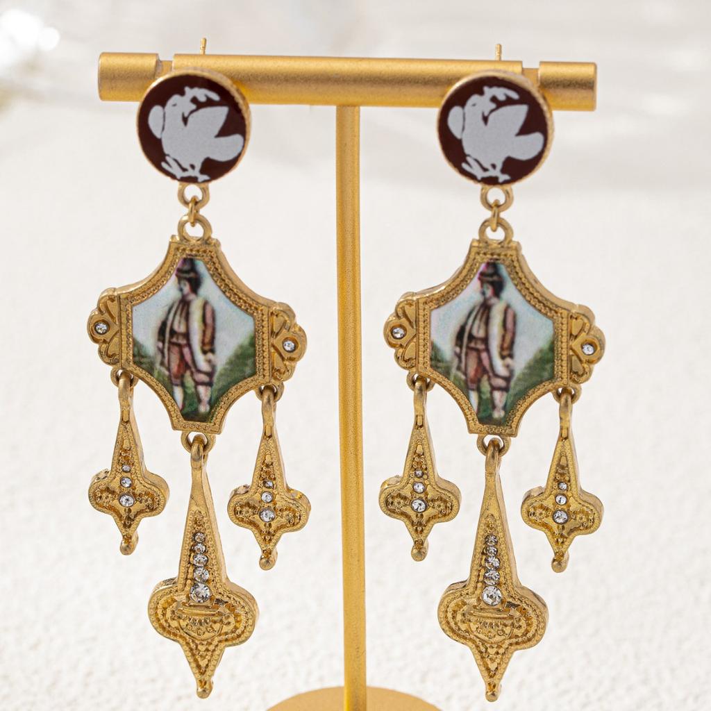 Personalized Royal Oil Painting Meteor Pendant Earrings Light Luxury Simple Trend Earrings