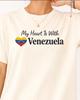 My Heart Is With Venezuela Pride Shirt and Kids Tshirt, Venezuela Support T-Shirt and Kids Tshirt