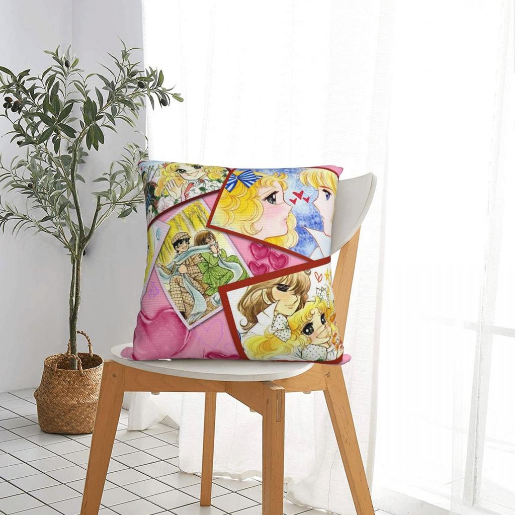 Candy Candy Anime Collage Pillowcases Car Kawaii Cute Girl Cushion Cover Cute Home Decoration Pillowcase 45*45