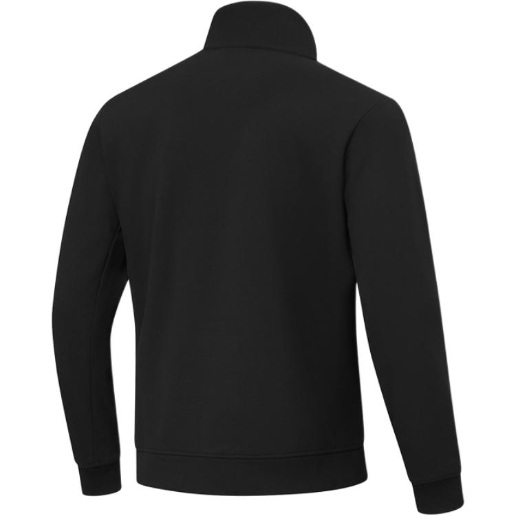 Li Ning Fitness Series Simple Stand Collar Fleece Sweatshirt Men Sweatshirt Black AWDT795-3