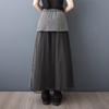 Plus size Vintage high Waist Casual loose long Summer wide leg SKIRT Pants Women Trousers