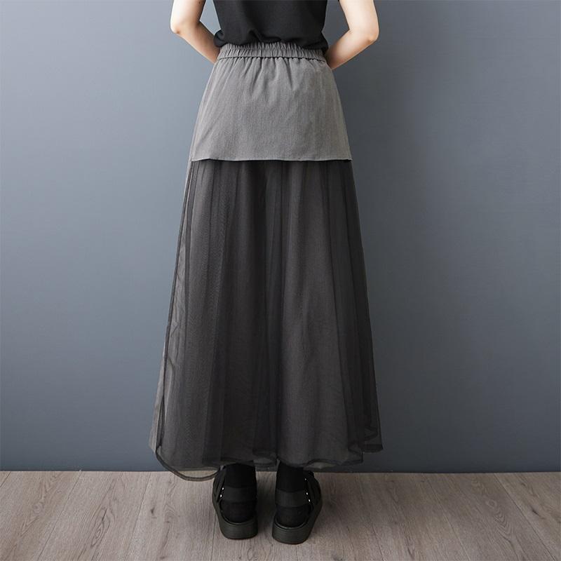 Plus size Vintage high Waist Casual loose long Summer wide leg SKIRT Pants Women Trousers