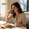 Lead-free Enamelware Vintage Enamel Mug with Handle, Solid Color Heat Resistant Tea Cup Drinking Cup, Durable Portable Tableware for Home Kitchen Use