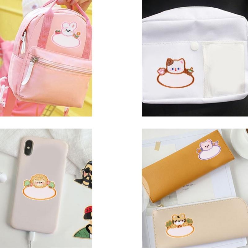 8 Stück Cartoon Tier Leere Namens Stickaufnäher Reparaturflicken Aufbügler Bär Nähflicken für Kleidung Schuhe