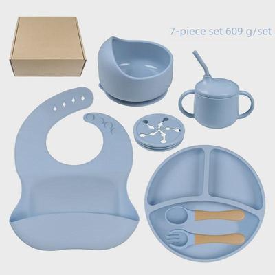 Baby Silicone Suction Bowl Set - Divided Cartoon Design for Learning To Eat