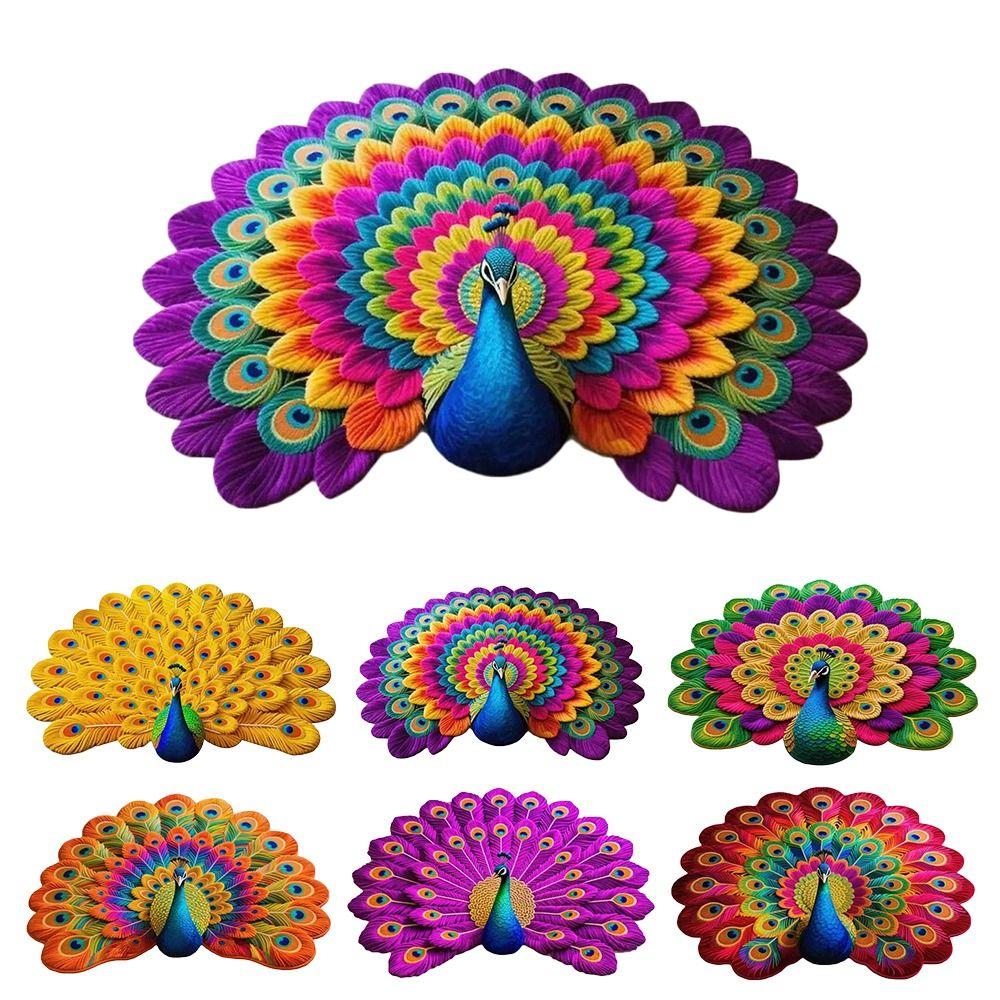 Soft Peacock Carpet Non-slip Bathroom Floor Mat Durable Blanket  for Living Room Tea Table Bedside