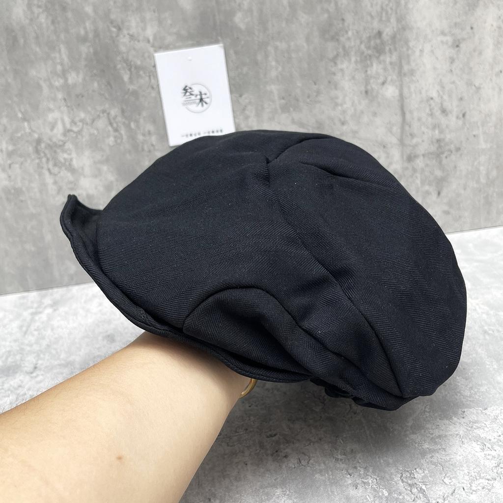 Loose Feeling Retro Pleated Newsboy Hat Female Autumn Niche Artist Hat Large Version Duck Tongue Beret Showing Small Face