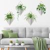 Adesivi Murali Bonsai in Vinile 3D Pianta Verde Tropicale Carta da Parati Rosa Tulipano Adesivo Murale Piastrella Moderna per Decorazione Stanza di Casa