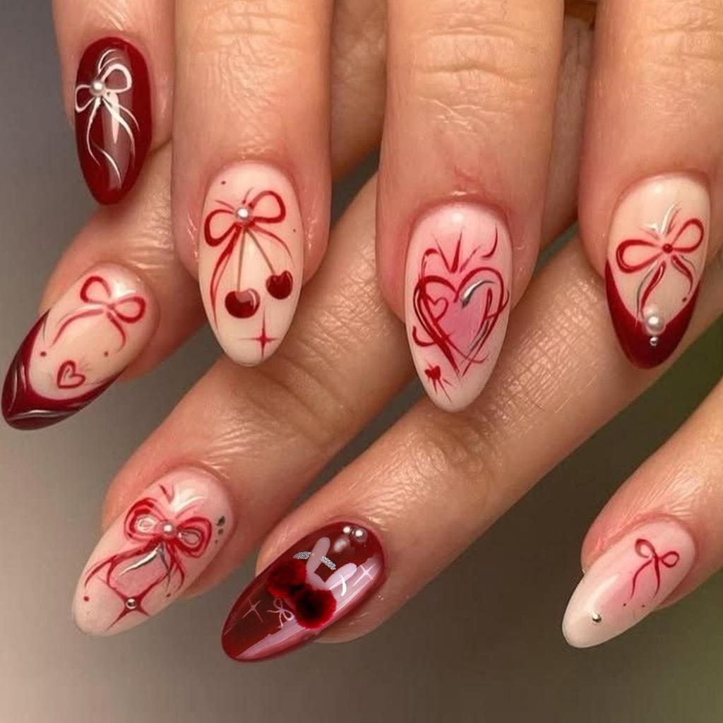High-End French Almond Press-On Nails - Medium-Long, Stylish & Elegant