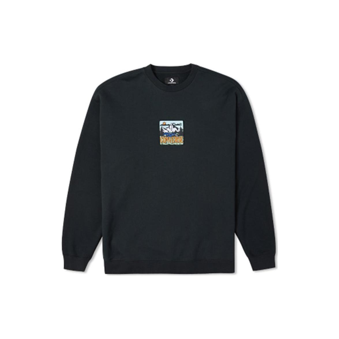 Converse Counter Climate Graphic Crew Sweatshirt Asia Sizing Black Men s 10025032-A01 M