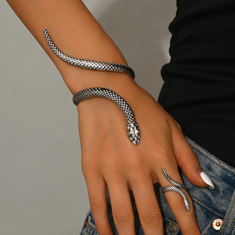 Punk Snake Bendable Choker Adjustable Y-Shaped Metal Snake Wrap Necklace Personality Jewelry Accessory