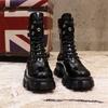 2025 New Versatile British Wind Locomotive Boots Flat-bottomed Thick-soled Korean Version Short Boots Student Black Martin Boots Women