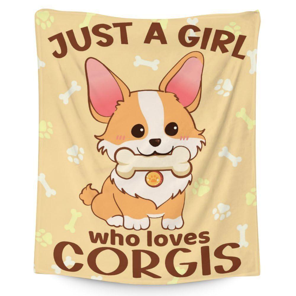 Cute Corgi Blanket Puppy Pattern Blanket Soft Flannel Blanket For Children Adult Gift Blanket