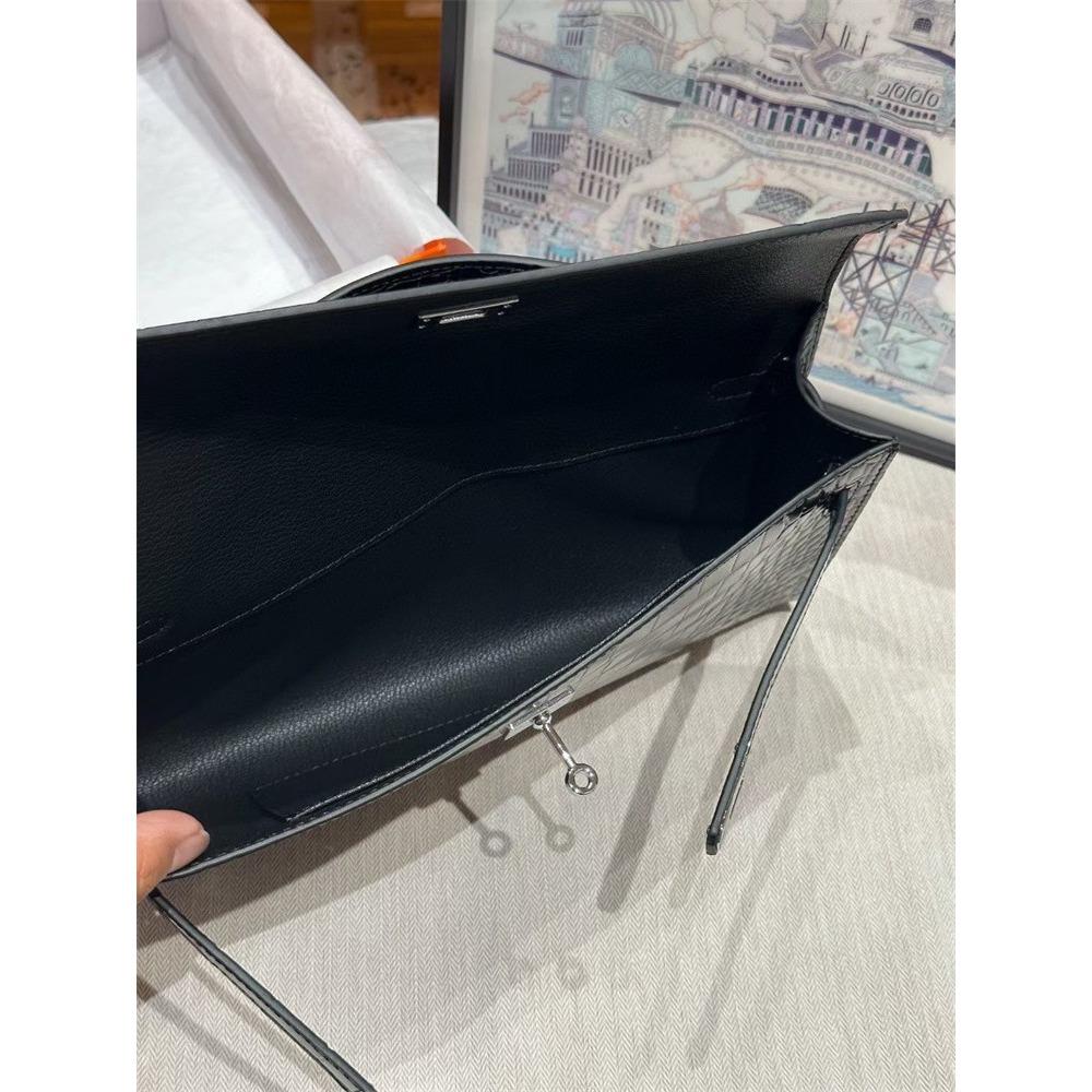 Nová dlouhá KL spojková taška vzor dlaně hovězí kůže vzor aligátora hovězí kůže taška pod paži taška přes rameno dámská taška trend