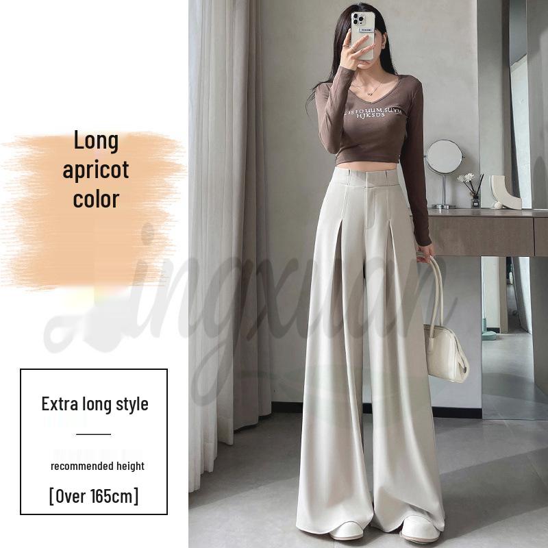 Autumn 2026 Women s High Waist Wide-Leg Drape Suit Pants XS