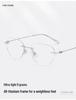 Ultralight Titanium Rimless Women's Cat-Eye Glasses 53 - Elegant Versatile Design
