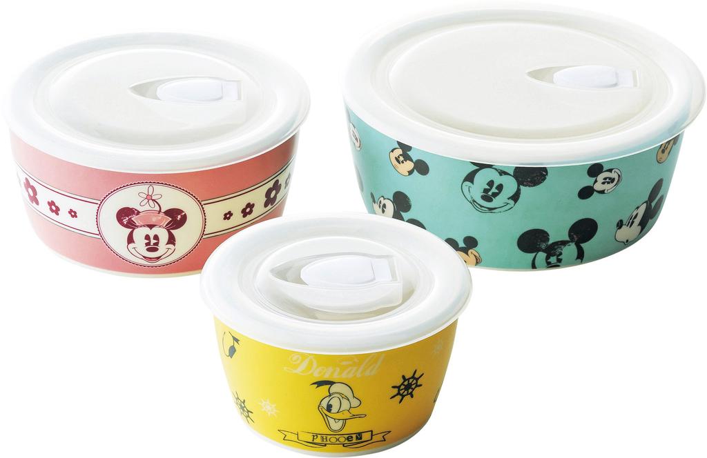 Maebata Disney Microwave Pack Set of Mickey 50799 3, D-MF26, & Friends,
