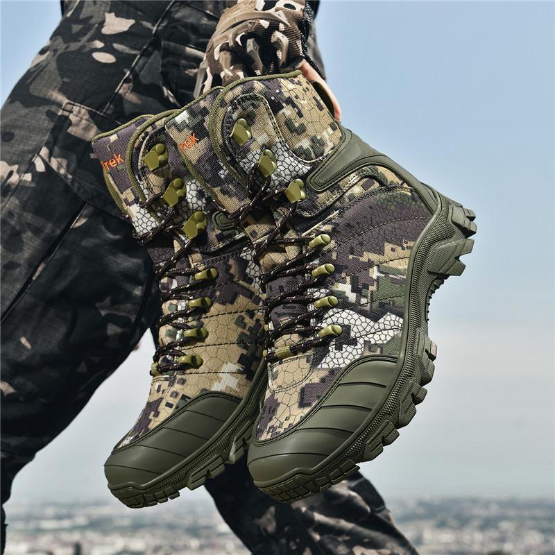 Scarpe da Trekking Uomo Scarpe Outdoor Suola Spessa Resistenti Stivali Alti Uomo Antiscivolo Allacciatura Traspiranti Scarpe Sportive Casual Uomo