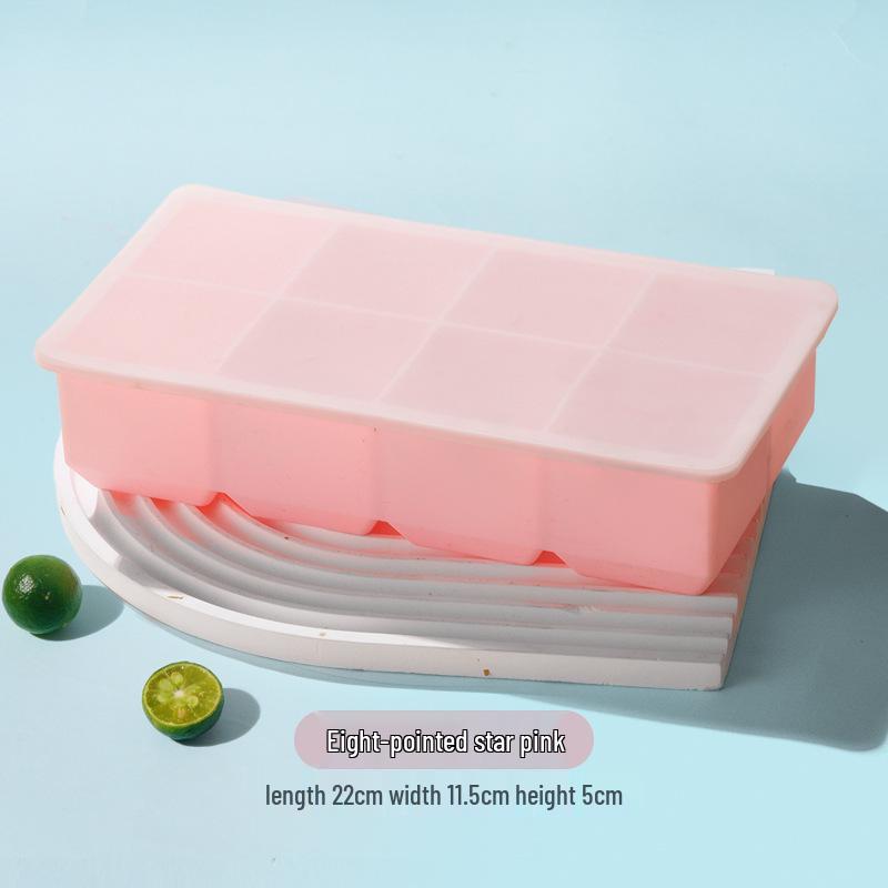 Square Silicone Ice Cube Tray with Lid - Small, Food-Grade Kitchen Ice Mold