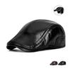 Winter Cold-Proof & Warm PU Forward Cap, Outdoor Fleece-Lined Windproof Men's Ear-Flap Adjustable Duckbill Cap