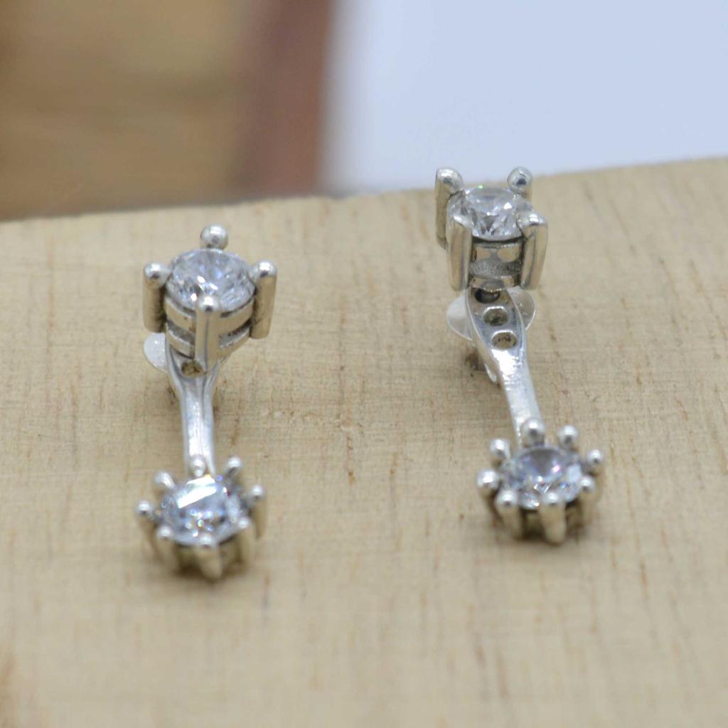 CZ 925 Sterling Silver Earrings, Ear Jacket Handmade Earrings, Gift For Her,