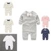 Baby Long Sleeve Cotton Romper With Bow For Toddler Crawling And Play