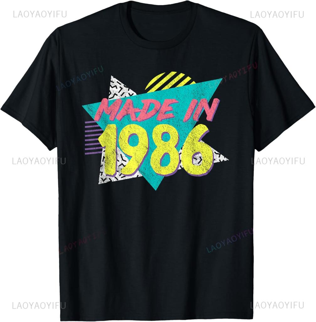 Vintage 39th Birthday Decorations Vintage 1986 39 Years Old Streetwear Custom Printed Graphic T Shirts Funny Shirt Camisas