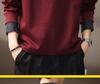 Men's Retro Heavyweight Denim Polo Hoodie with Color Block Patchwork and Plus Velvet for Autumn