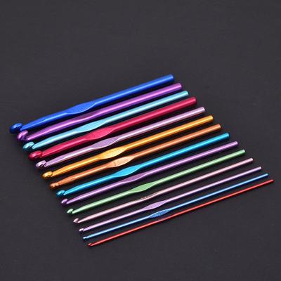 Anodized Aluminum Single Head Crochet Hook Set for DIY Knitting Sweaters